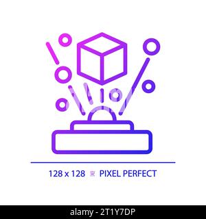 2D thin linear gradient projection icon Stock Vector