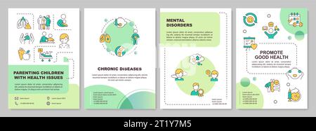 Green brochure parenting children with health issues Stock Vector