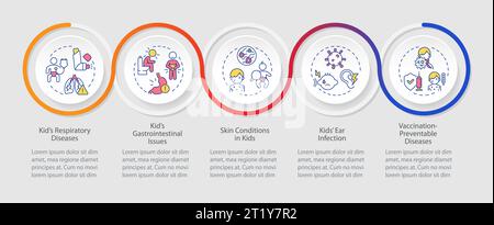 Parenting children with health issues layout with thin icons Stock Vector