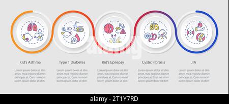 Parenting children with health issues layout colorful icons Stock Vector