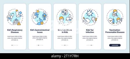 Walkthrough parenting children thin line multicolor icons Stock Vector