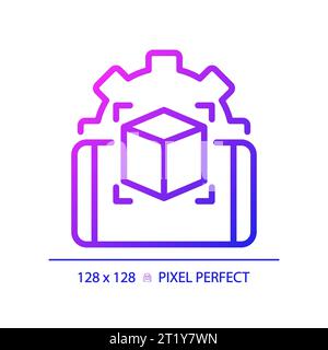 2D thin linear gradient innovative mobile app icon Stock Vector
