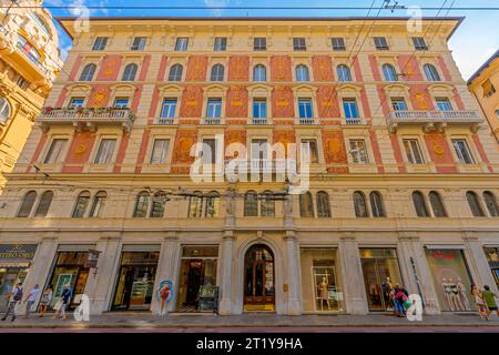 Lxury building in Art Nouveau style on south side of Via XX Settembre (31 Via XX Settembre), Genova city centre, Italy. Stock Photo