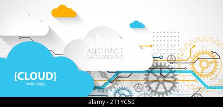 Cloud computing concept. Abstract technology background. Stock Vector