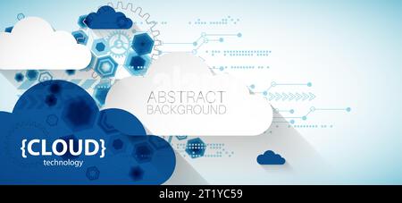 Cloud computing concept. Abstract technology background. Stock Vector