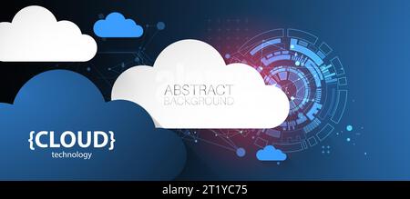 Cloud computing concept. Abstract technology background. Stock Vector