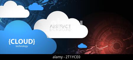 Cloud computing concept. Abstract technology background. Stock Vector