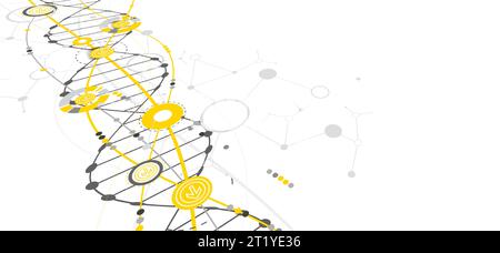 Science template, wallpaper or banner with a DNA molecules. Vector illustration Stock Vector
