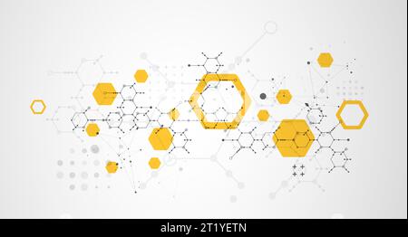 Modern science or technology abstract background using hexagonal shapes. Vector. Stock Vector