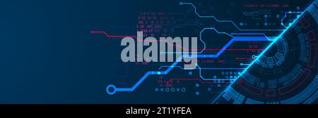 Abstract half-circle technology circuit board. Communication concept. Stock Vector