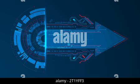 Abstract half-circle technology circuit board. Communication concept. Stock Vector