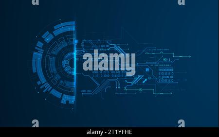 Abstract half-circle technology circuit board. Communication concept. Stock Vector