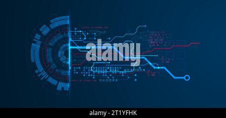 Abstract half-circle technology circuit board. Communication concept. Stock Vector