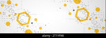 Modern science or technology abstract background using hexagonal shapes. Vector. Stock Vector