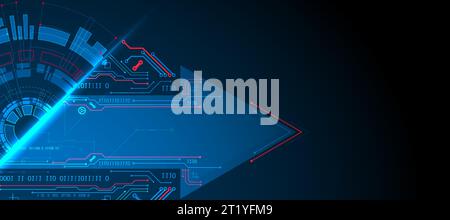Abstract half-circle technology circuit board. Communication concept. Stock Vector