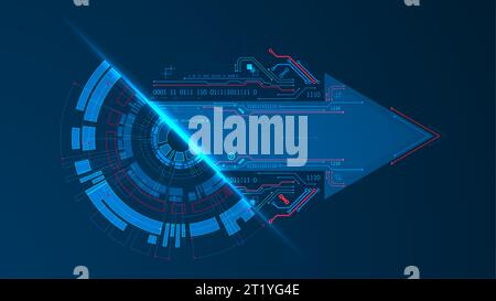 Abstract half-circle technology circuit board. Communication concept. Stock Vector