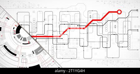 Abstract half-circle technology circuit board. Communication concept. Stock Vector