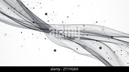 Abstract flowing wave lines. Design element for technology, science, modern concept. Stock Vector