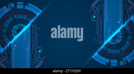 Abstract half-circle technology circuit board. Communication concept. Stock Vector