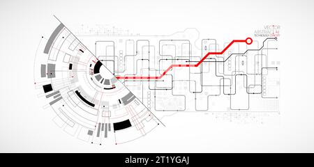 Abstract half-circle technology circuit board. Communication concept. Stock Vector