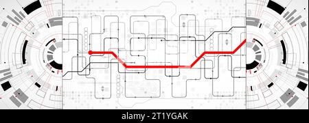 Abstract half-circle technology circuit board. Communication concept. Stock Vector