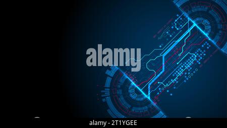 Abstract half-circle technology circuit board. Communication concept. Stock Vector