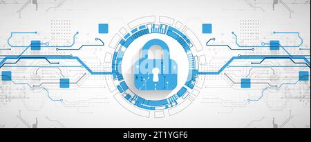 Personal data security Illustrates cyber data or information privacy idea. Color abstract  internet technology. Stock Vector