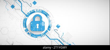 Personal data security Illustrates cyber data or information privacy idea. Color abstract  internet technology. Stock Vector