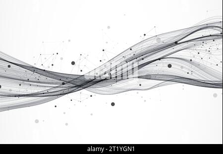 Abstract flowing wave lines. Design element for technology, science, modern concept. Stock Vector