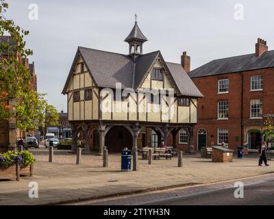 Historic Old Grammar School, dating from 1614, in the centre of the market town of Market Harborough, Leicestershire, UK Stock Photo