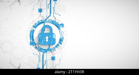 Personal data security Illustrates cyber data or information privacy idea. Color abstract  internet technology. Stock Vector