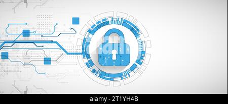 Personal data security Illustrates cyber data or information privacy idea. Color abstract  internet technology. Stock Vector
