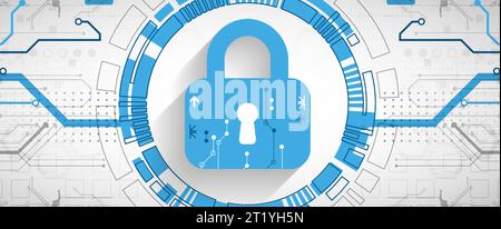 Personal data security Illustrates cyber data or information privacy idea. Color abstract  internet technology. Stock Vector