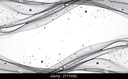 Abstract flowing wave lines. Design element for technology, science, modern concept. Stock Vector