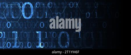 Abstract  technology background. Numbers of different colors and sizes. Science style.Vector Stock Vector