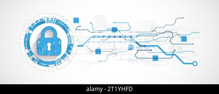 Personal data security Illustrates cyber data or information privacy idea. Color abstract  internet technology. Stock Vector