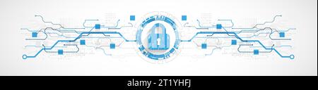 Personal data security Illustrates cyber data or information privacy idea. Color abstract  internet technology. Stock Vector