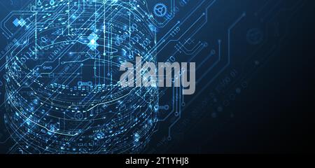 Abstract background on technological and scientific topics. Various techno details. Vector. Stock Vector