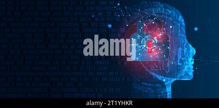 Data security Illustrates cyber data or information privacy idea. Color abstract  internet technology. Stock Vector