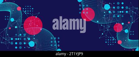 Modern science or technology art background. Vector wireframe tentacle. Stock Vector