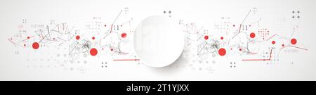 Technology background with plexus effect. Big data concept. Binary computer code. Vector illustration. Stock Vector