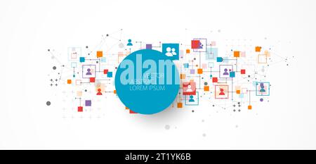 Social media vector background. Communication concept. Stock Vector