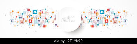 Social media vector background. Communication concept. Stock Vector