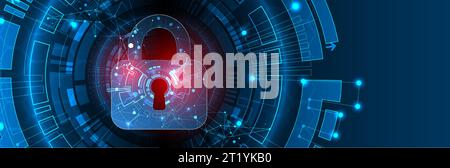 Data security Illustrates cyber data or information privacy idea. Color abstract  internet technology. Stock Vector