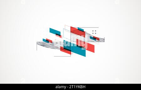 Modern science or technology elements. Trendy abstract background. Surface illustration. Vector. Stock Vector