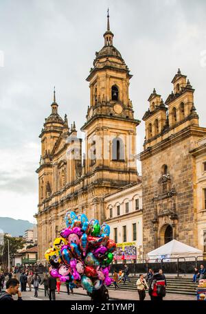 The Plaza de Bolivar in downtown Bogota, Colombia at dusk. Stock Photo