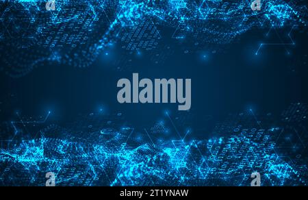 Information technology background using isometry and numbers. Stock Vector
