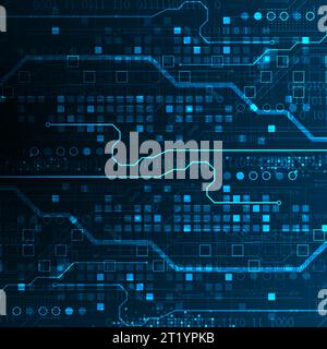 Abstract background on technological and scientific topics. Various techno details with using digital code. Vector format. Stock Vector