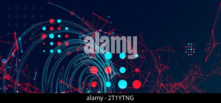 Abstract background with particles. Digital streaming background, wave ...