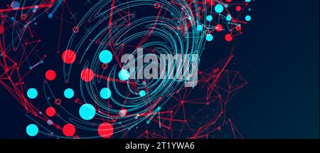Abstract background with particles. Digital streaming background, wave ...